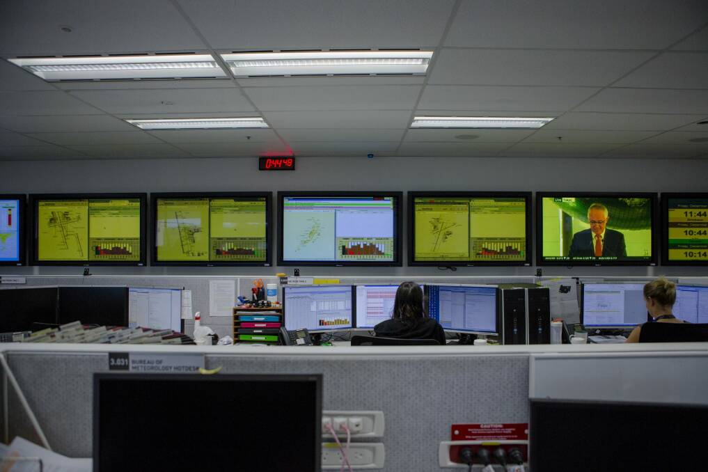 Airservices Australia's national operations centre in Canberra which helps to smooth the way of 11,500 flights a day. Photo: Jamila Toderas