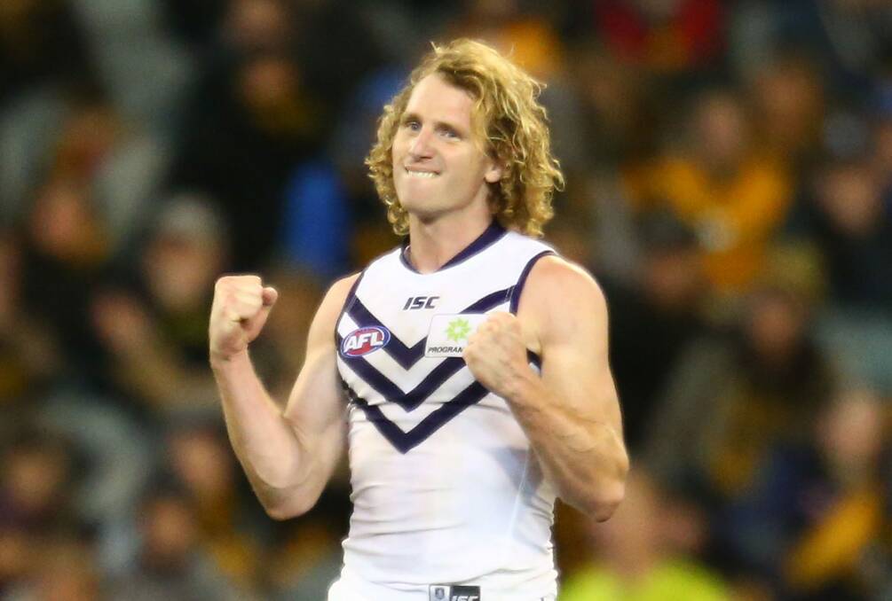 David Mundy of Fremantle. The top four teams, including Freo, will play on Saturday in round 23. Photo: Scott Barbour