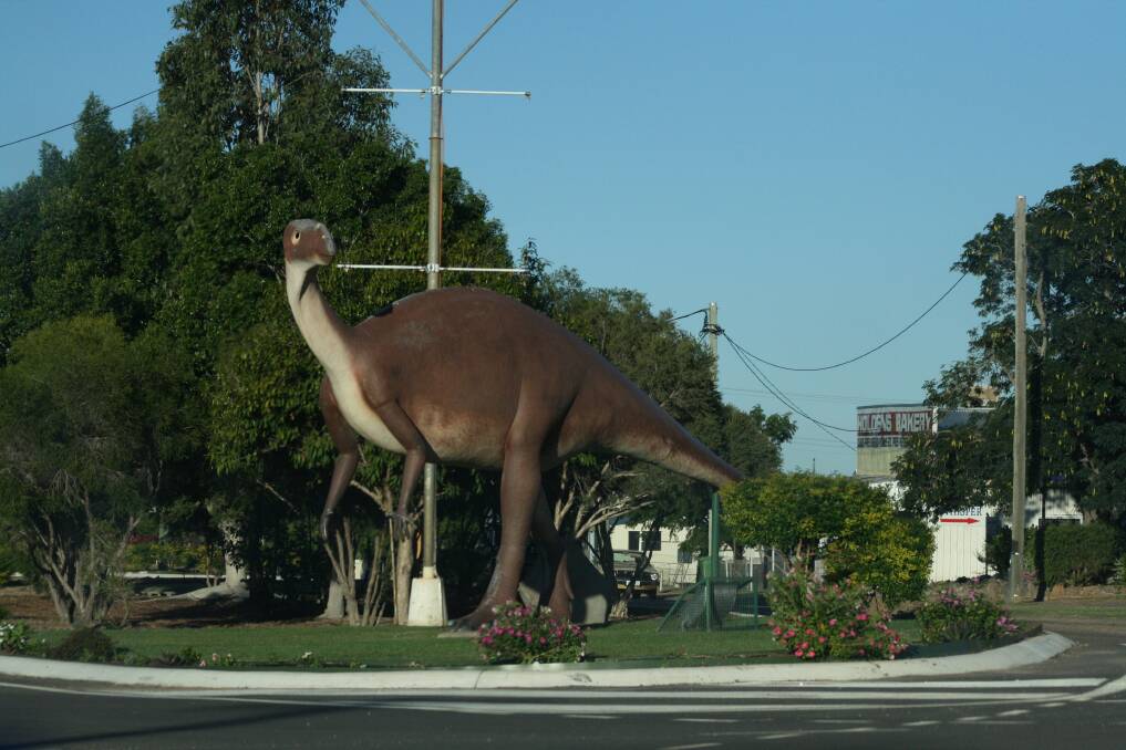 A statue of a Muttaburrasaurus in Hughenden, Queensland.  Photo: Supplied