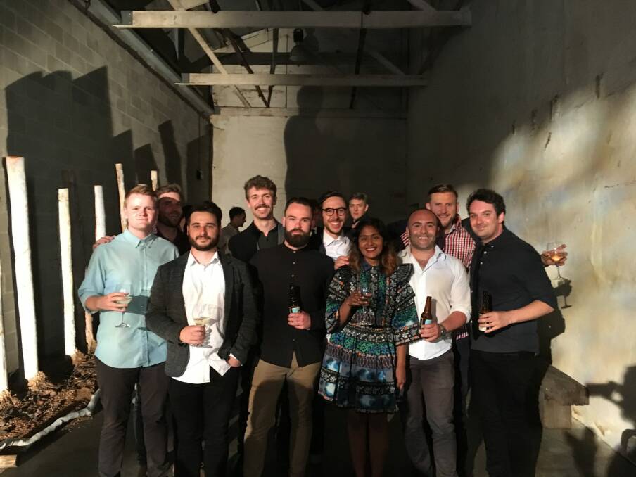 Eric Di Cuollo (third from right) with the ED. team. They are a finalist at The Webby Awards for the NewActon homepage. Photo: Supplied