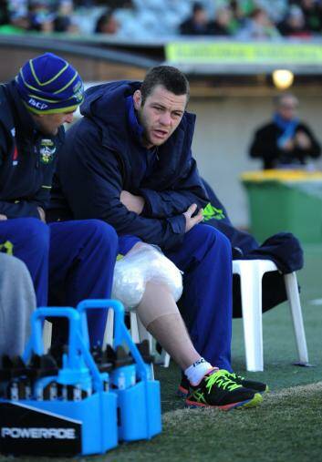 Shaun Fensom after his injury against the Warriors. Photo: Melissa Adams