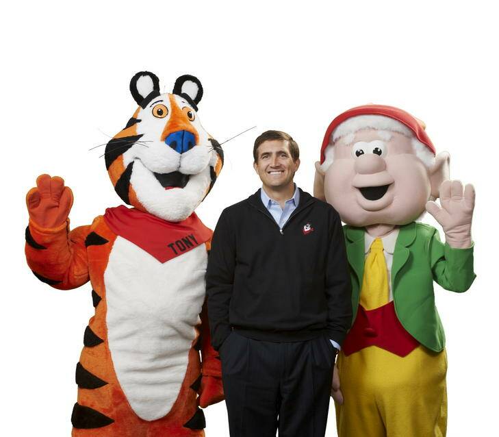 Former Canberran and Kellogg's chief executive John Bryant with Tony the Tiger and Ernie Keebler (of Keebler elves) for Canberra Times profile of local boy done good. Photo: Kelloggs  John, Tony, Ernie 2.jpg