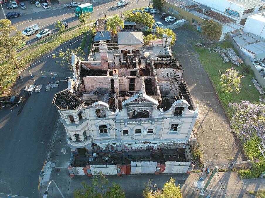 Images of the derelict Broadway Hotel after the September fire.  Photo: Jesse Harrison