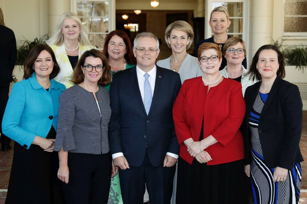 Prime Minister Scott Morrison says 19 additional women have been preselected by the Coalition for the upcoming election since he took the job.  Photo: Alex Ellinghausen