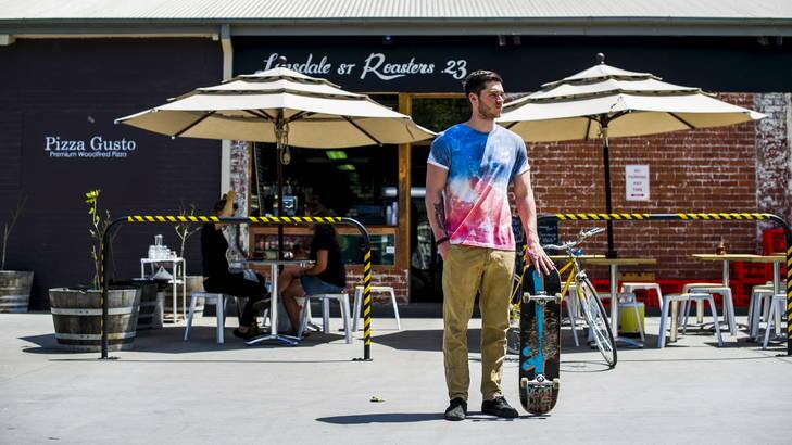 Michael Pieri outside the new Lonsdale St Roasters in Braddon. Photo: Rohan Thomson