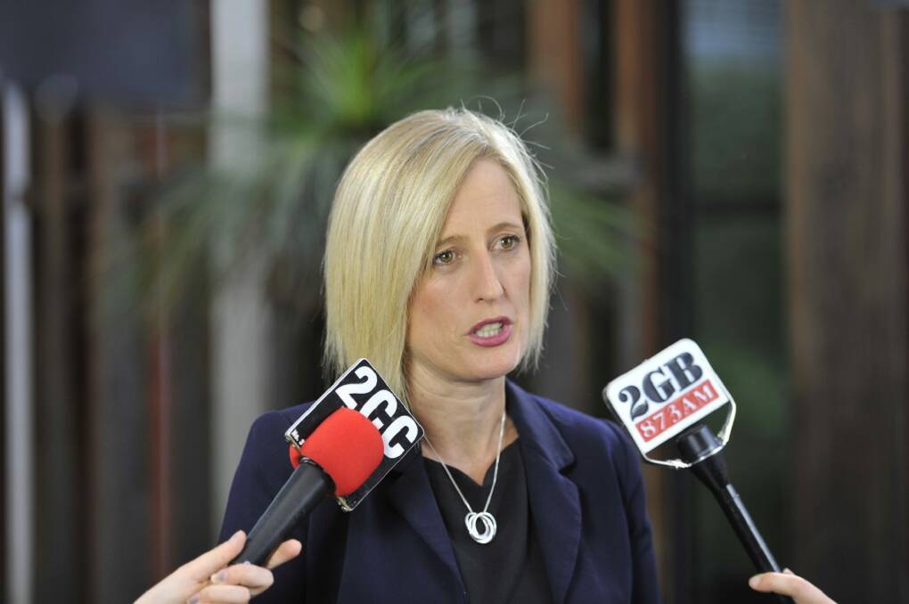 ACT Chief Minister Katy Gallagher after announcing she will run for a senate seat. Photo: Jay Cronan