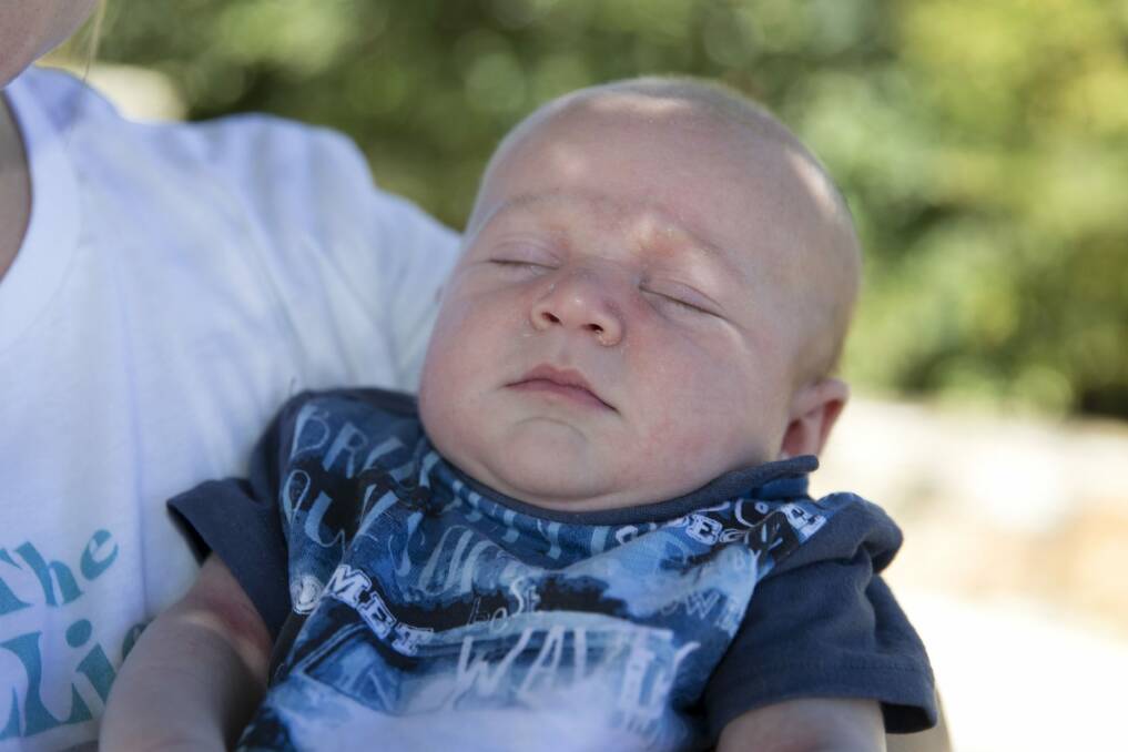 Little William Garner, 6 weeks old, was named in honour of his uncle, William Spencer. Photo: Ray Vance
