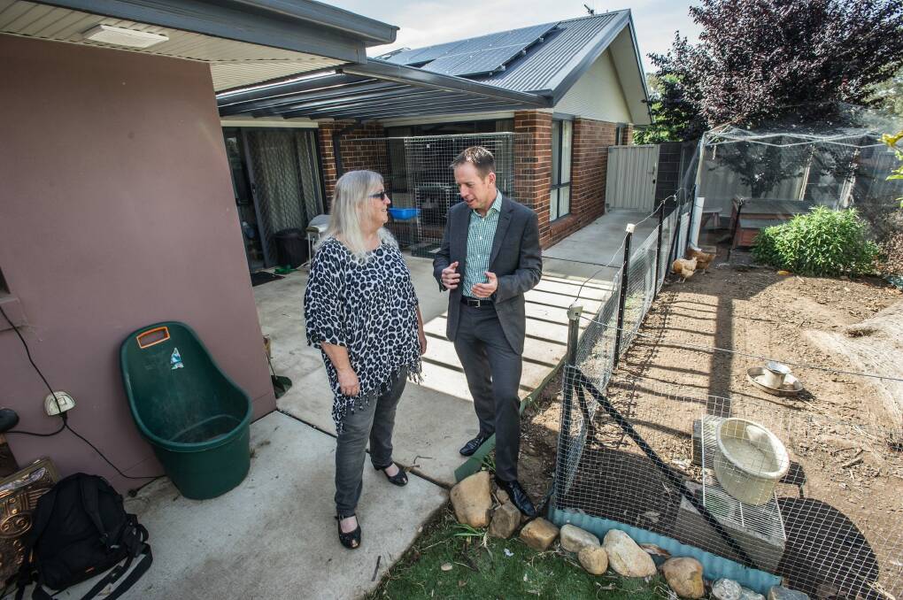 Minister of climate change and sustainability Shane Rattenbury announced a new solar rebate program to reduce energy bills. Photo: karleen minney