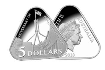 The new triangular $5 coin.