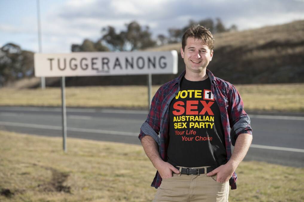 Sex Party candidate Steven Bailey: Best chance for ACT election is Tuggeranong. Photo: Steve Duncan