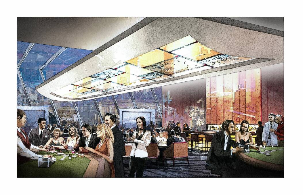 An artist's impression of a gaming area in the redeveloped Canberra casino.