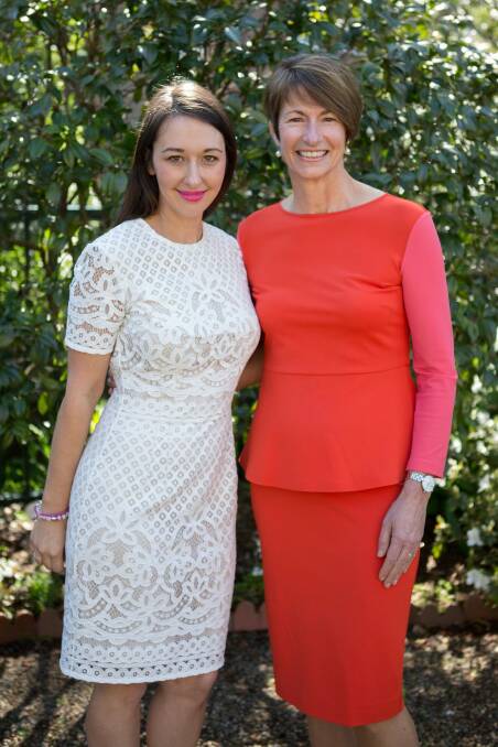 Krystal Barter with first lady Margie Abbott. Photo: Vivian Gray