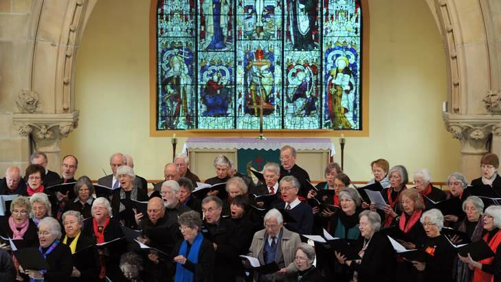 The U3A Choral Studies Group perform "Harmonia Monday" at All Saints Anglican Church, Ainslie on Monday. Photo: Graham Tidy