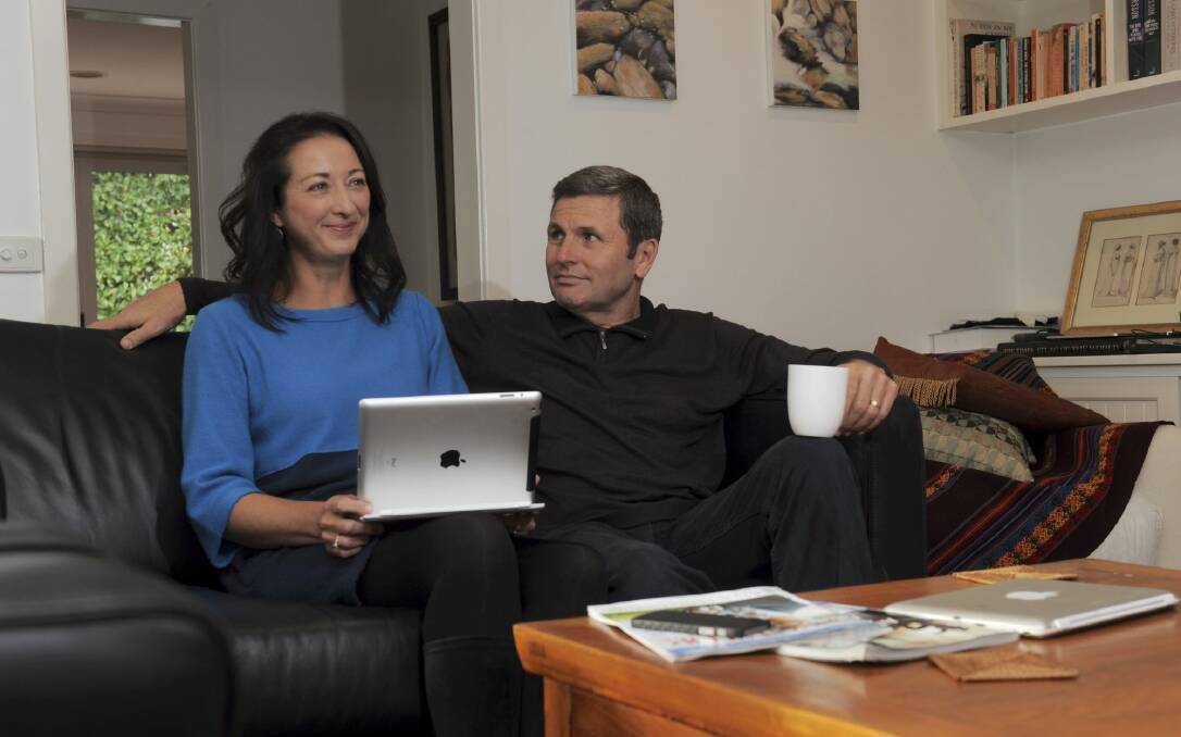 News. At their Yarralumla home, Gai Brodtmann, Member for Canberra and
broadcaster husband, Chris Uhlmann. May 2nd. 2014 Canberra Times
photograph by Graham Tidy.

photo.JPG Photo: Graham Tidy
