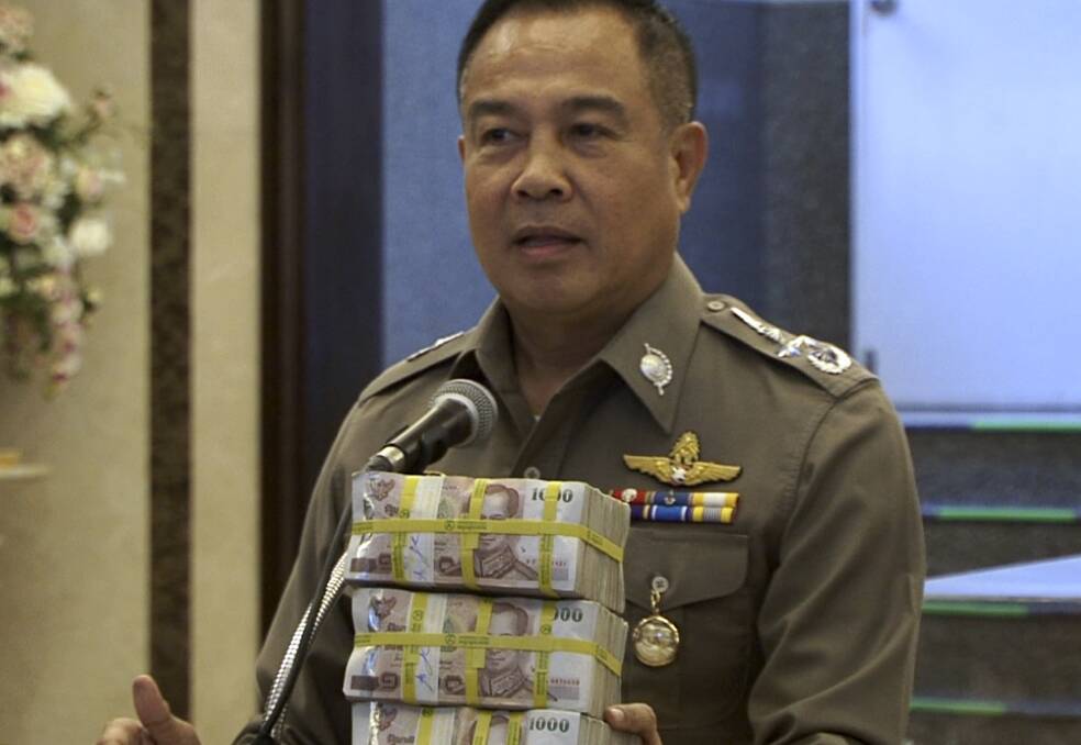 Somyot Poompanmoung, now head of the Football Association of Thailand, offered a reward $120,000 reward for information over a deadly bombing in Bangkok, only to give the money to his team. Photo: AP