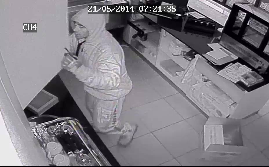 CCTV footage of a burglary at Pure Gelato Mitchell.