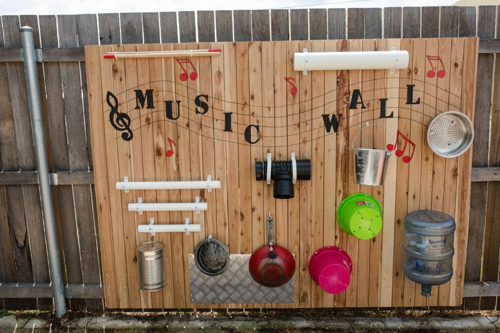 A new music wall at the Stella Bella Children's Centre.
 Photo: Jamila Toderas