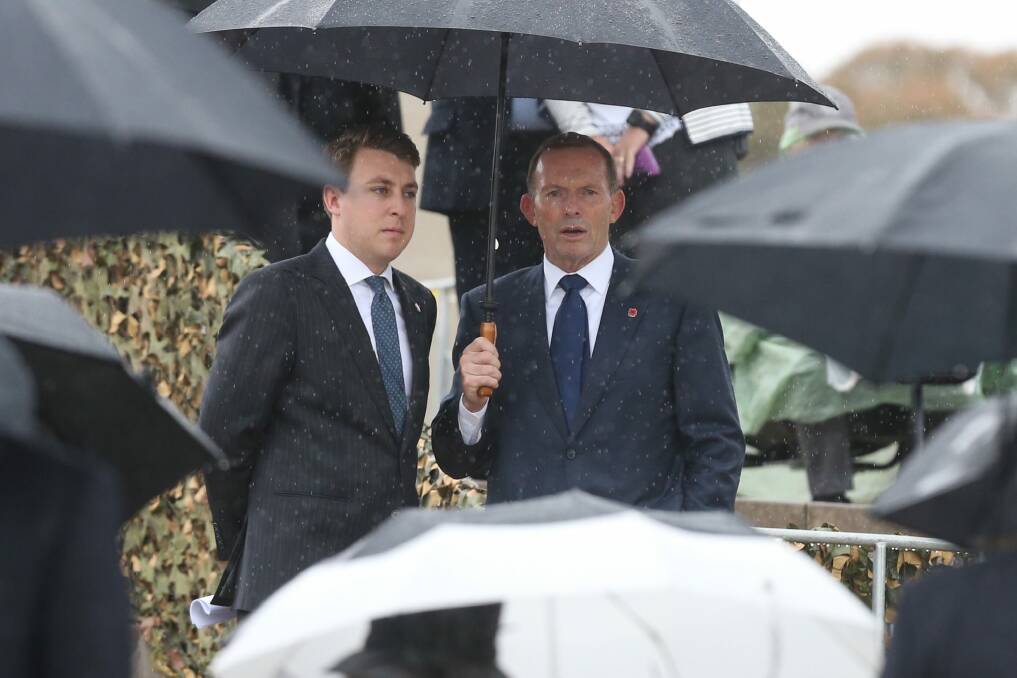 Former prime minister Tony Abbott also attended the ceremony. Photo: Andrew Meares