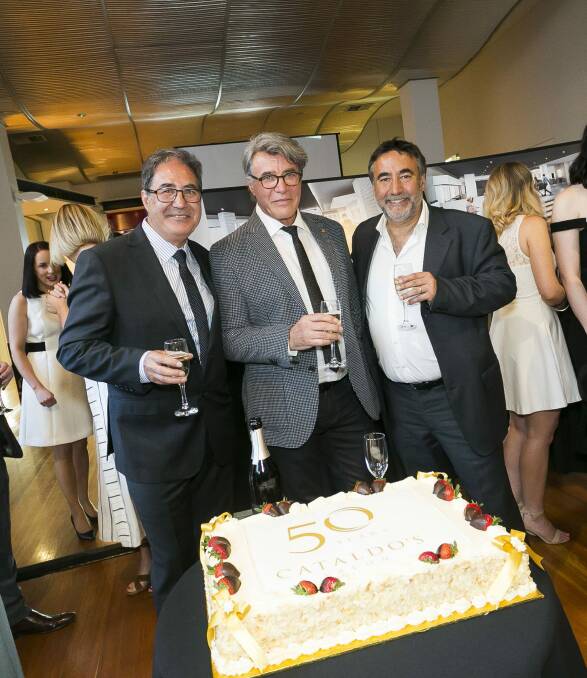 (Left to right) Angelo, Emilio and Aldo Cataldo celebrate the business's 50th birthday. Photo: Paul Chapman & Jess Smith