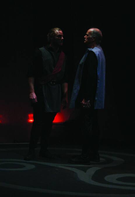 There is a sinister edge to <i>Macbeth</I>, starring Chris Zuber, left, and David Bennett. Photo: Helen Drum