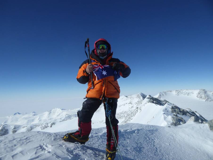 Rick Agnew has climbed the tallest mountain on each continent, including Mt Vinson in December. Photo: Supplied