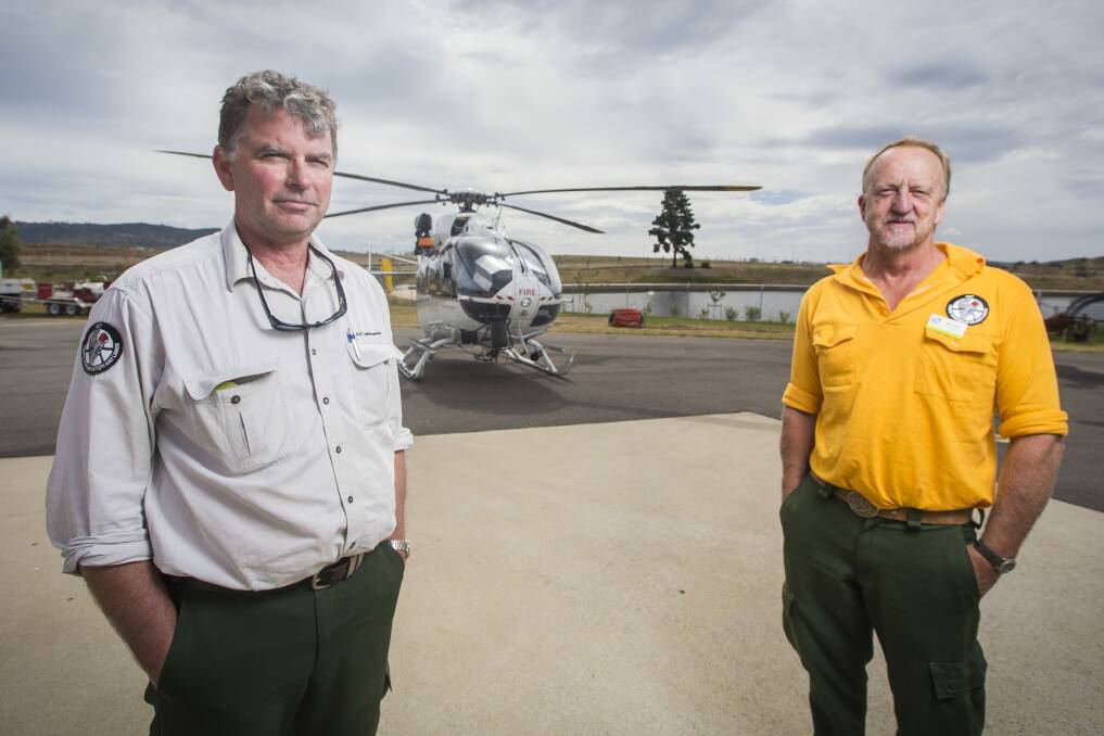 ACT Parks and Conservation fire operations manager Scott Farquhar and senior manager Neil Cooper. Photo: Matt Bedford
