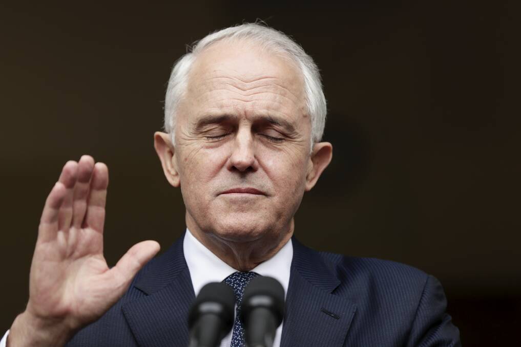 No Robert Menzies: Malcolm Turnbull's party elected him twice, and dumped him twice, as leader. Photo: Alex Ellinghausen