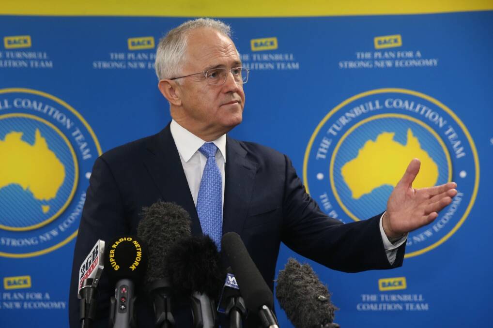 Prime Minister Malcolm Turnbull during a press conference after he visited the Space start-up hub in Cairns on Wednesday. Photo: Andrew Meares