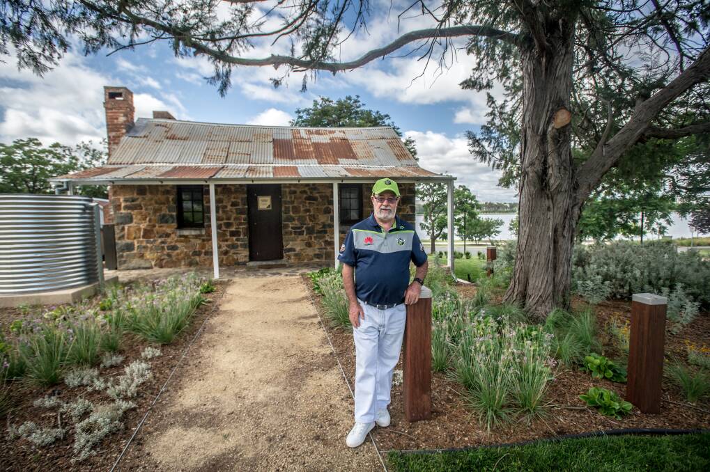 Allan Hawke, former secretary of defence and descendent of the Blundells, in front of the historic Canberra cottage.   Photo: Karleen Minney