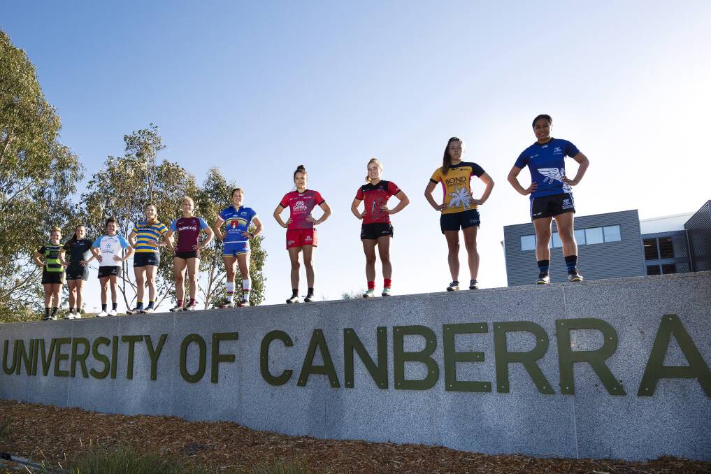The captains ahead of the Australian university sevens series in Canberra. Photo: Karen Watson - Rugby Australia