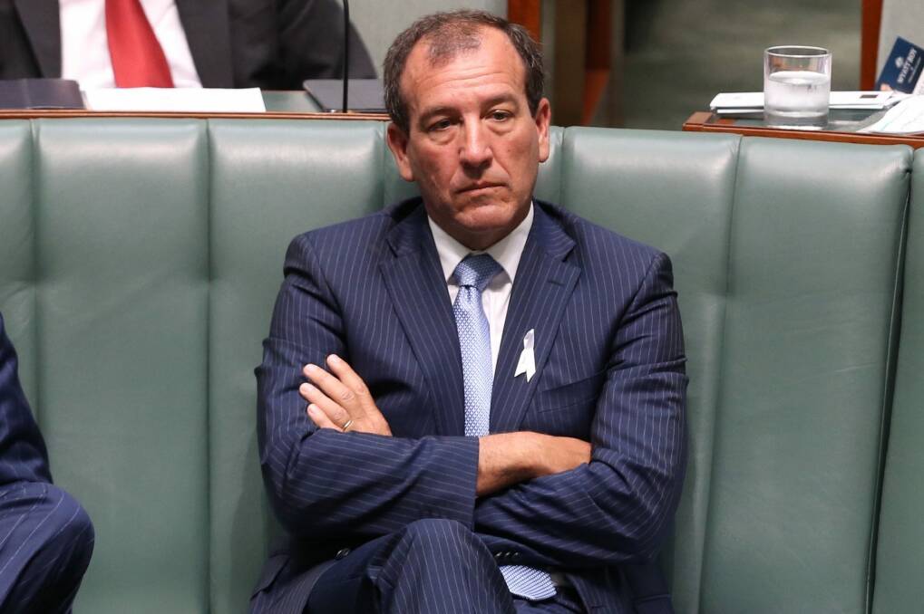Mal Brough during question time on Tuesday. Photo: Andrew Meares