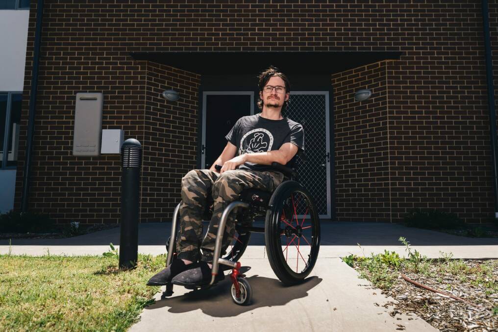Paraplegic Zac Barrett had his car stolen from outside his home in Jacka at the weekend. Photo: Rohan Thomson