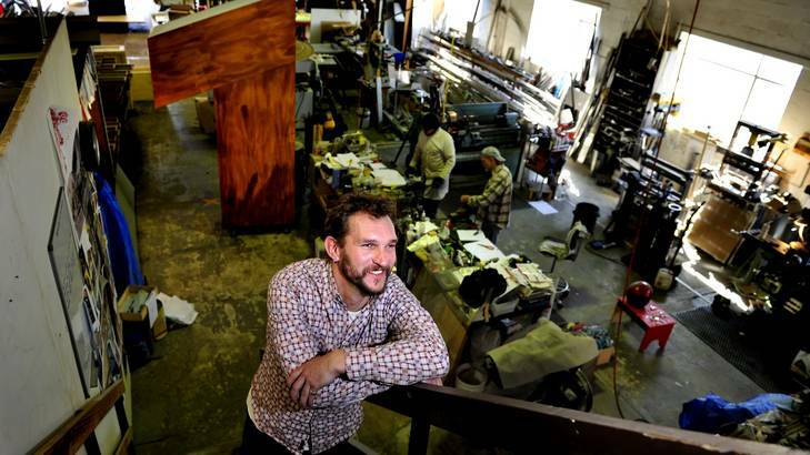Thylacine's director Caolan Mitchell says designers and fabricators come together to test and improve ideas in the Queanbeyan workshop. Photo: Melissa Adams