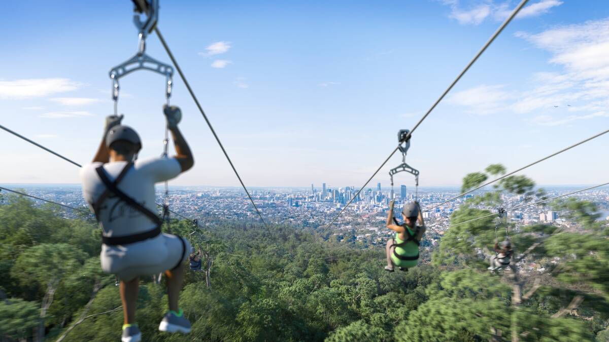 An artists' impression of the proposed Mt Coot-tha zip line. Photo: Brisbane City Council