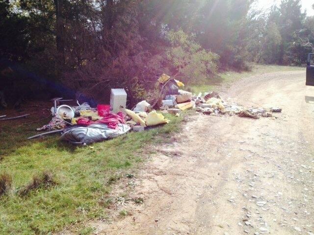 Another view of the household and other trash dumped near an entrance to the winery. Photo: Supplied