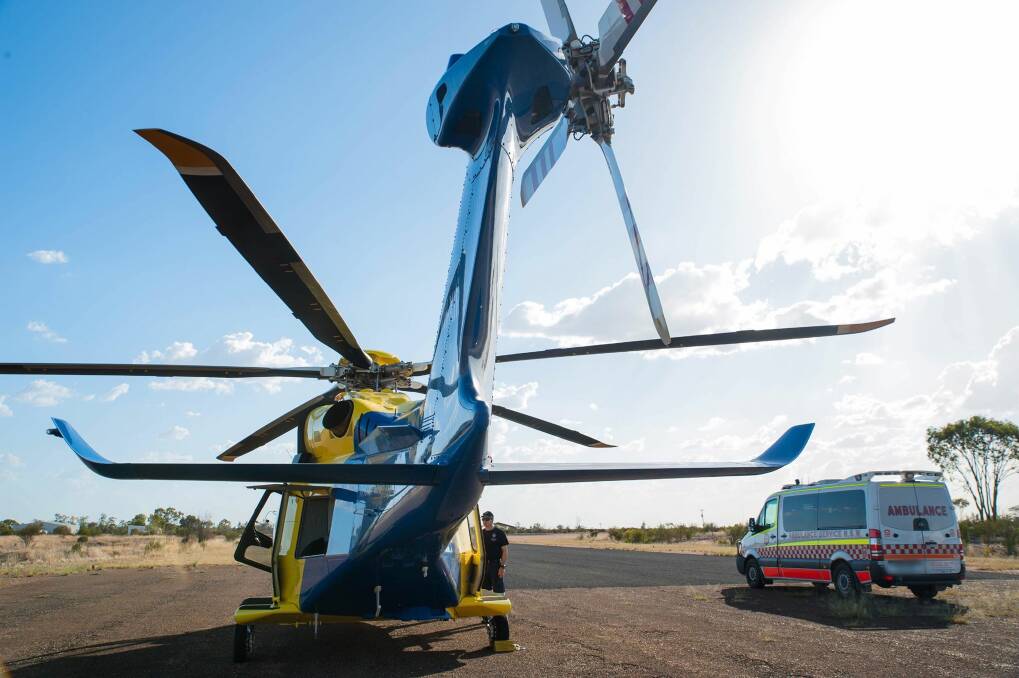 A LifeFlight Rescue team flew the man about 900 kilometres to Brisbane after he was struck by an excavator bucket. Photo: LifeFlight Rescue