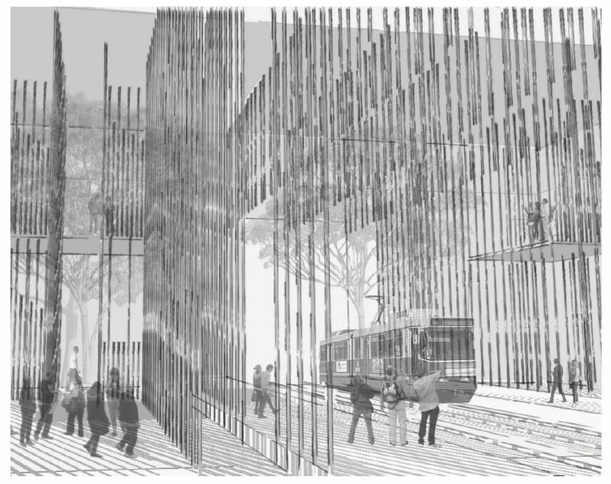Australian Institute of Architects' Light Rail Station Ideas Competition winner Urban Line by Ann Cleary and Cassandra Cutler Photo: supplied