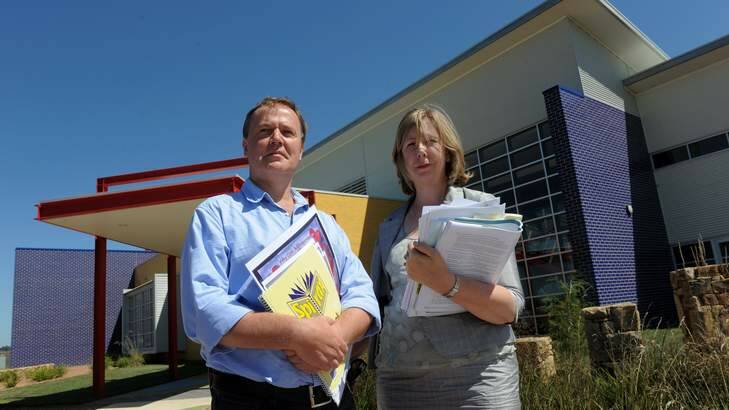 Alasdair Roy, left, and Helen Watchirs at the Bimberi Youth Justice Centre. Photo: Graham Tidy