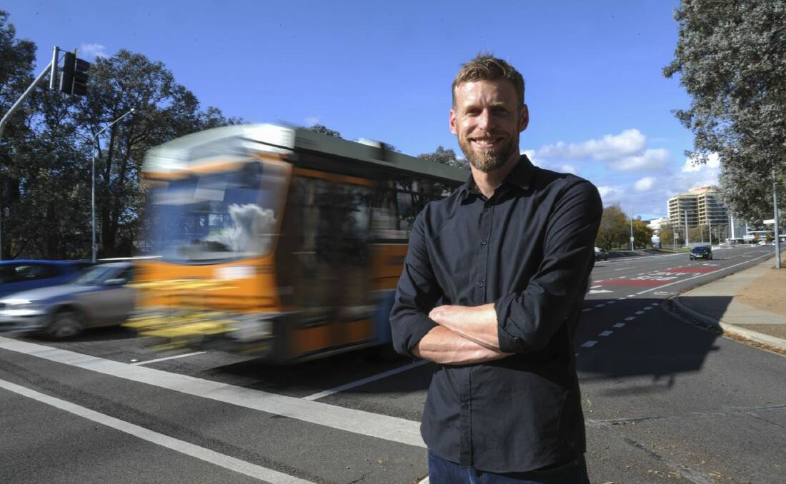 Senior lecturer in renewables and energy storage at the ANU, Evan Franklin, is keen to see Canberra become an electric car city.  Photo: Graham Tidy