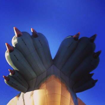 Skywhale or a North Korean missile system, from Mel Edwards. Photo: karleen.minney@canberratimes.com