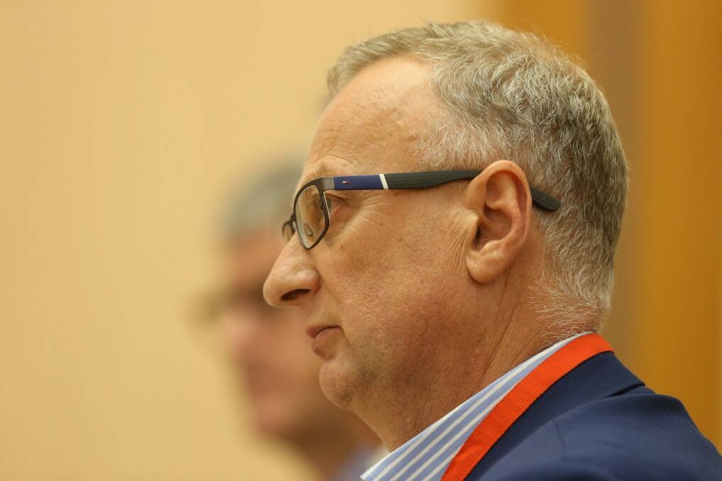 ATO Deputy Commissioner Greg Williams appeared before a Senate Committee hearing into the Centrelink robot debt collection on Wednesday. Photo: Andrew Meares