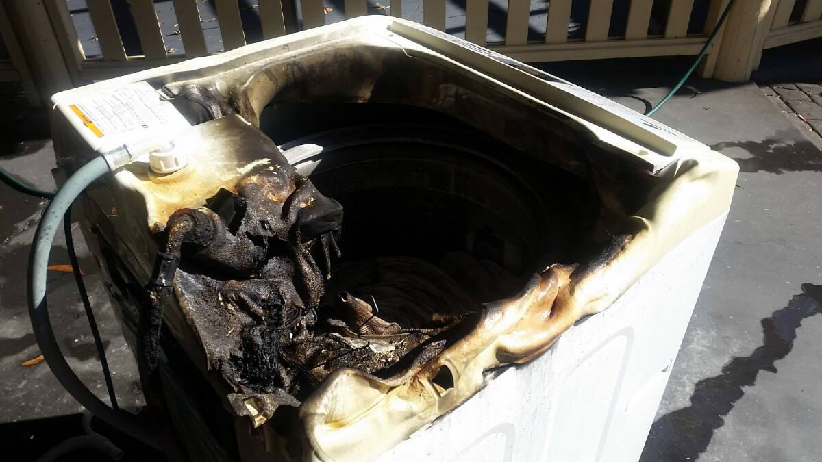 A Samsung washing machine that caught fire at a Sydney home after it was repaired. Photo: Supplied