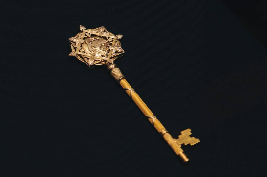 The 14-carat gold key used to open Old Parliament House 90 years ago. Photo: Rohan Thomson