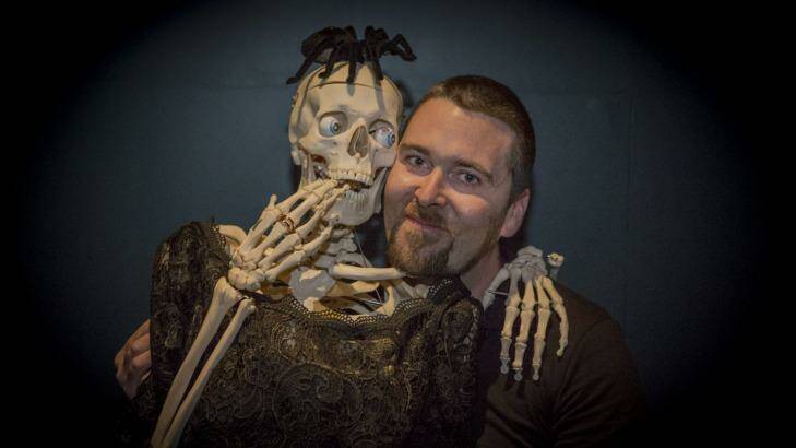 Frighteners: Luke Cummins hopes the fear-themed Night at the Museum party at National Museum of Australia will help people think about their phobias.  Photo: Jamila Toderas