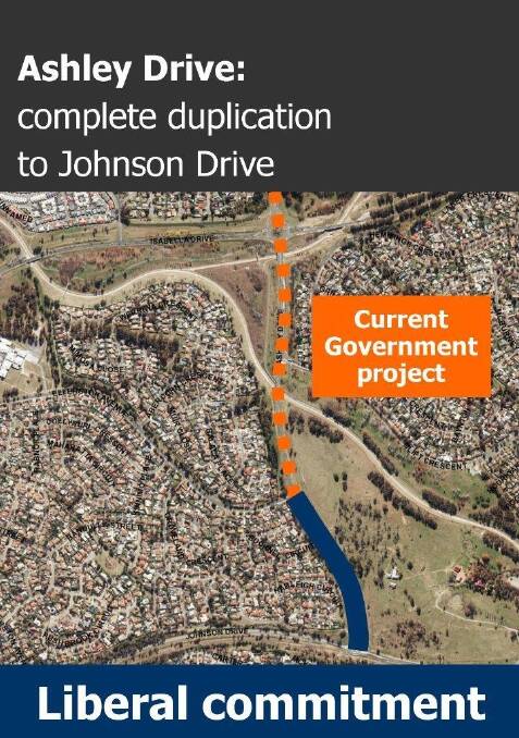 The proposed duplication of Ashley Drive. Photo: Supplied