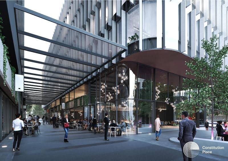 Retail space and restaurants will link Constitution Avenue to the Canberra Theatre Centre.  Photo: Supplied