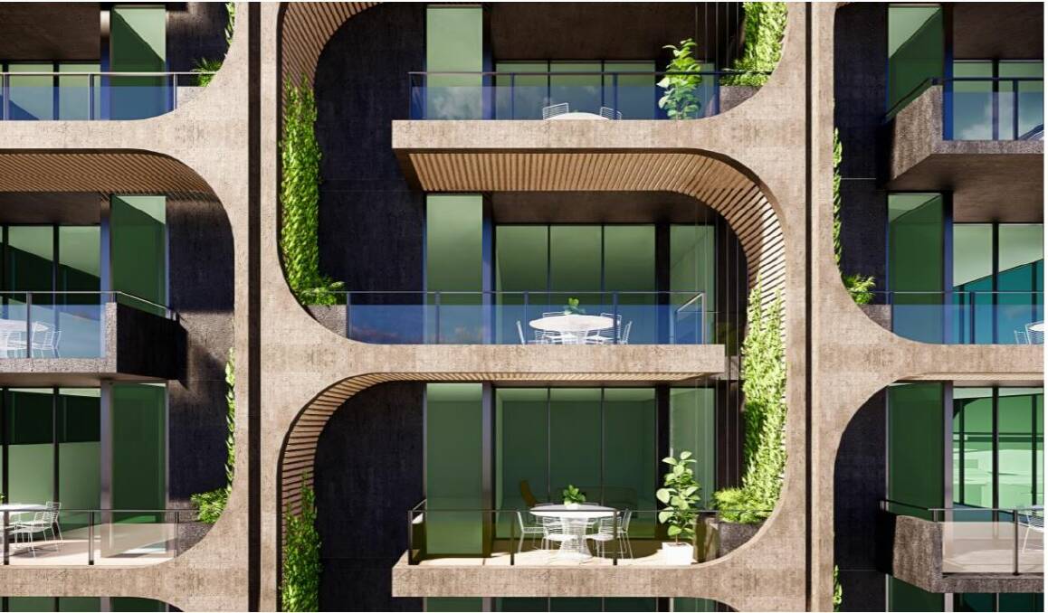 Aria Property Group have proposed creating a building with a "breathing green facade". Photo: Rothelowman 