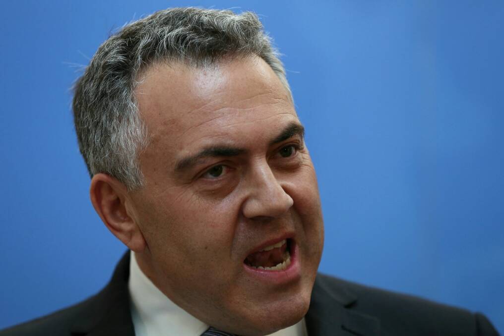 Treasurer Joe Hockey" "There is no suggestion of a risk. None."  Photo: Alex Ellinghausen