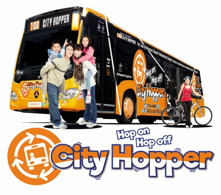 Publicity material for the Liberals' proposed "city hopper" bus service. Photo: Canberra Liberals