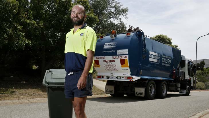Cleanaway driver Richard Carling while at work helped an elderly McKellar resident who had fell and broke her hip. Photo: Jeffrey Chan